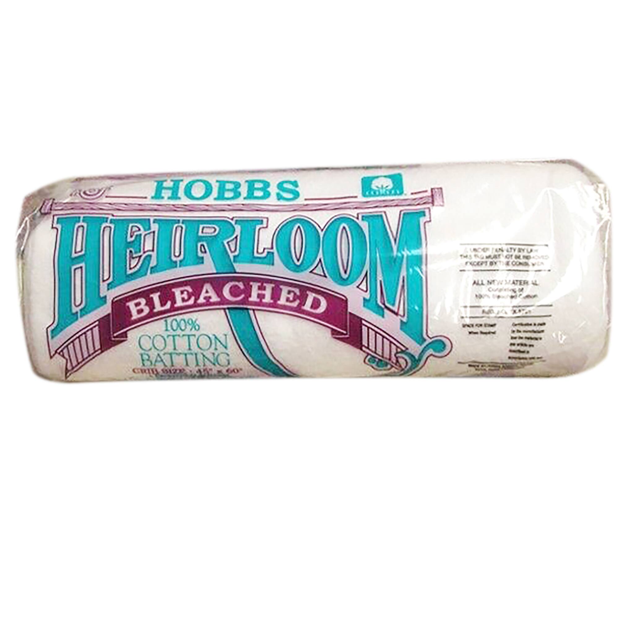 Hobbs Heirloom® Bleached 100% Cotton Batting, 45" x 60"